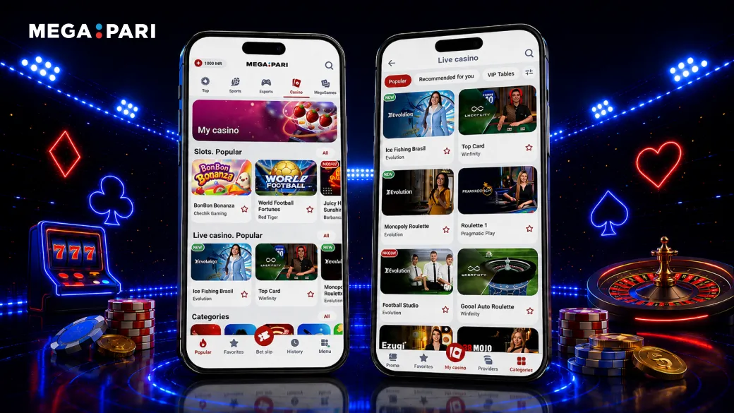 Casino Games on the MegaPari App - MegaPari India